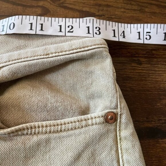 Loft high waist flare crop jeans moss green ankle raw hem size 27 stretch - Picture 5 of 10